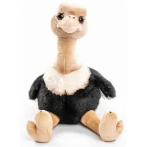 Uni Toys ST0281 Ostrich Black, White, Tan 36cm Bird with Floppy Legs Plush Toy