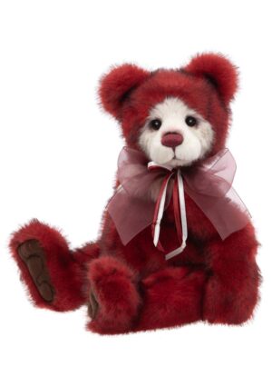 Charlie Bears Sugar Cookie Red Plush Jointed Bear With Red Organza Bow