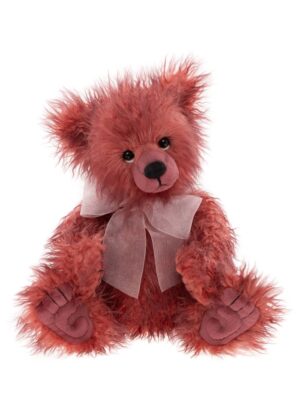 Charlie Bears Toddle Red Plush Jointed Bear With Pink Organza Bow