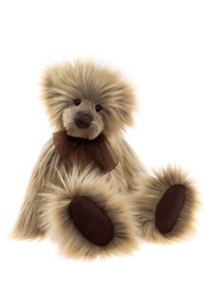 Charlie Bears Tumblefluff Dusty Brown Plush Jointed Bear With Brown Organza Bow