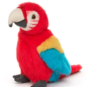 Uni Toys VM20A25 Parrot Red 20cm Sitting Scarlet Macaw Bird Plush Toy