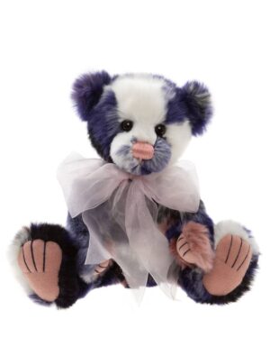 Charlie Bears Zuri Purple Multicoloured Plush Jointed Bear With Organza Bow