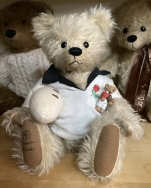 Robin Rive Jonny Cream Mohair with Rugby Ball and Outfit Limited Edition Bear