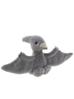 Charlie Bears Cuddle Cub Pterodactyl Grey Plush Sitting Soft Toy