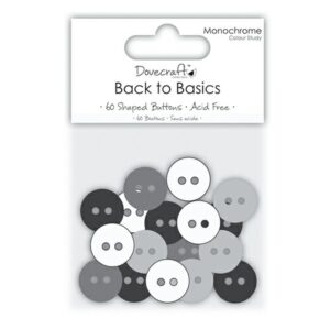 Trimcraft Dovecraft Plastic Buttons Monochrome X60