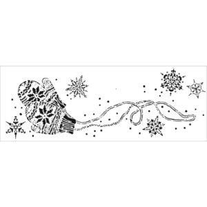 The Crafters Workshop 16.5x6 Stencil Snowy Mittens