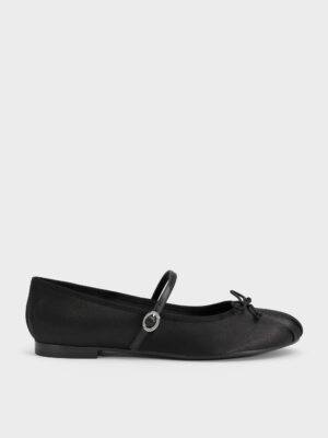 Charles & Keith - Emiko Satin Bow Mary Jane Flats