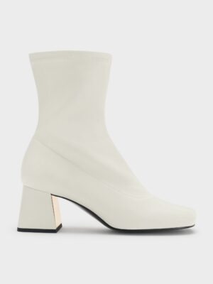 Charles & Keith - Jully Metallic Trapeze Heel Ankle Boots