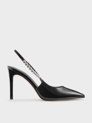 Charles & Keith - Flores Patent Gem-Strap Slingback Pumps