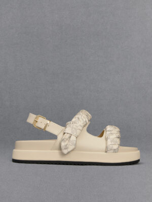 Charles & Keith - Tully Leather Ruched-Strap Sandals