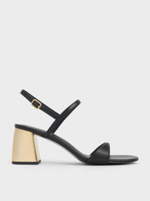 Charles & Keith - Metallic-Heel Slingback Sandals