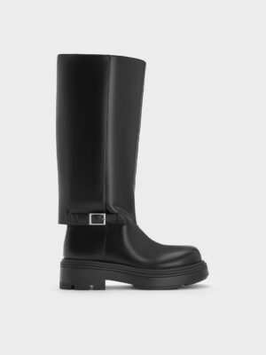 Charles & Keith - Davis Buckled Fold-Over Boots