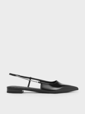Charles & Keith - Chain-Strap Pointed-Toe Slingback Flats