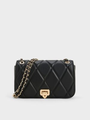 Charles & Keith - Arwen Diamond-Quilt Braided-Strap Shoulder Bag