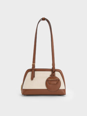 Charles & Keith - Enola Canvas Two-Tone Elongated-Handle Bag