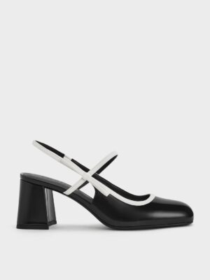 Charles & Keith - Two-Tone Bow Slingback Mary Jane Pumps
