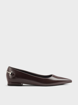 Charles & Keith - Erinna Metallic-Accent Pointed-Toe Flats