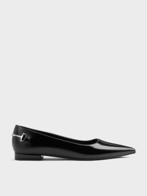 Charles & Keith - Erinna Metallic-Accent Pointed-Toe Flats