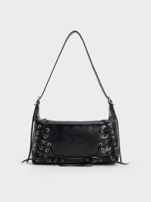Charles & Keith - Xylia Grommet Lace-Up Shoulder Bag
