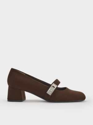 Charles & Keith - Lando Faux Suede Mary Jane Pumps