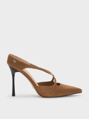 Charles & Keith - Kyra Suede Crossover Stiletto Mules