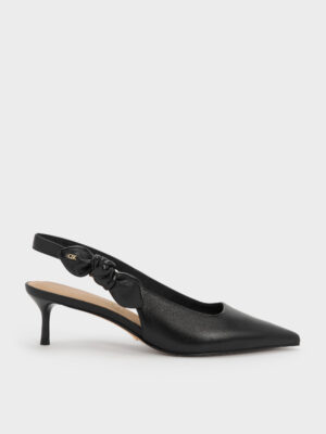 Charles & Keith - Jayce Leather Slingback Kitten Heels