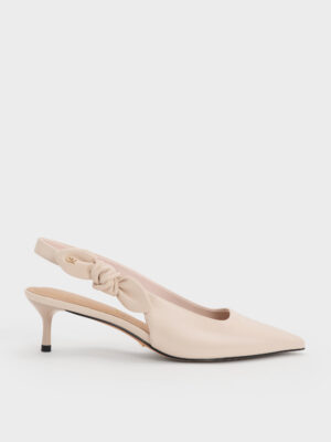 Charles & Keith - Jayce Leather Slingback Kitten Heels