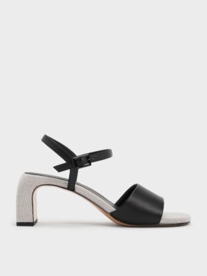 Charles & Keith - Two-Tone Ankle-Strap Heeled Sandals