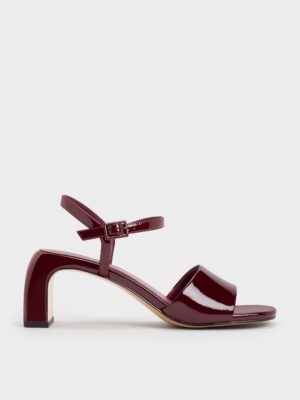 Charles & Keith - Patent Ankle-Strap Heeled Sandals