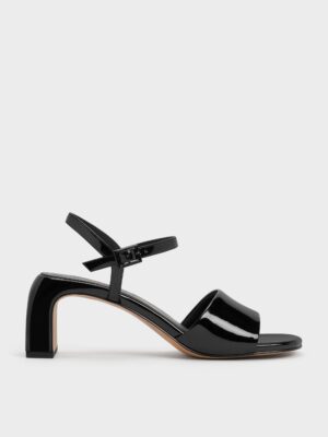 Charles & Keith - Patent Ankle-Strap Heeled Sandals