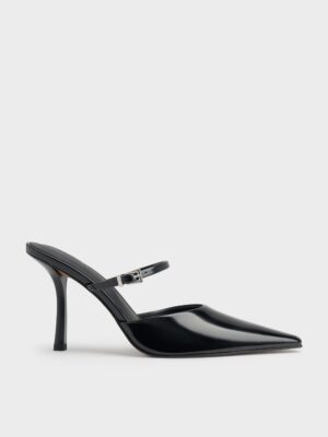 Charles & Keith - Tapered Square-Toe Heeled Mules