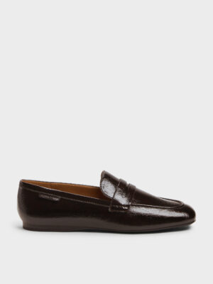 Charles & Keith - Crinkle-Effect Penny Loafers