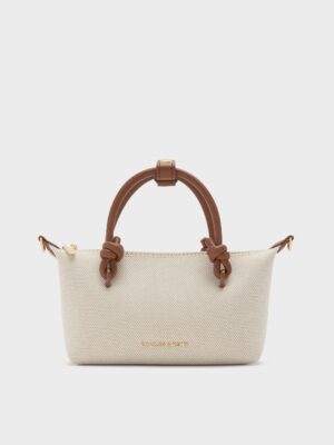 Charles & Keith - Sammie Canvas Knotted-Handle Tote Bag