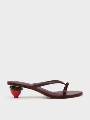 Charles & Keith - Sonali Bow Strawberry-Heel Mules