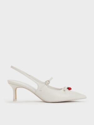 Charles & Keith - Sonali Strawberry Bow Slingback Pumps