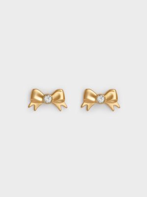 Charles & Keith - Paige Crystal-Bow Stud Earrings