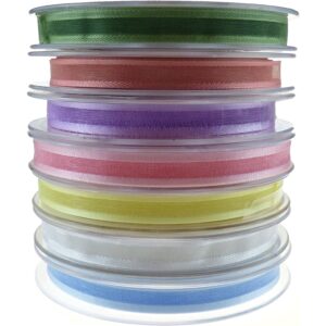 Organza Ribbon With Satin Edge (1 Reel Of Each, 10mm X25m)