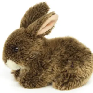 Uni Toys 28012A-BR Rabbit Brown and White 18cm Lying Bunny Plush Toy