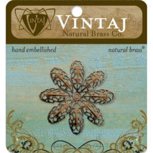 Vintaj Natural Brass Co. 42mm Passion Flower Petal Filigree