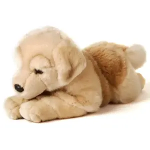 Uni Toys 32233A-GR Golden Retriever Gold and Beige 31cm Lying Dog Plush Toy