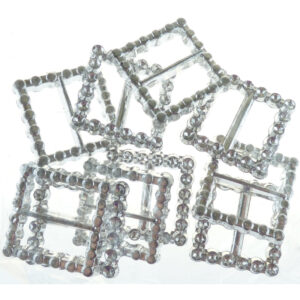 Diamante Effect Buckles 2.4cm Square - 10 Pieces