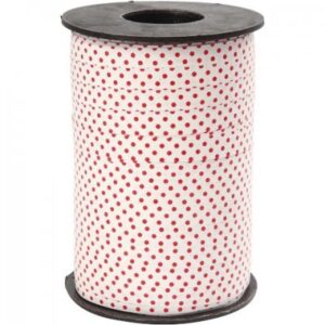 Creativ Curling Ribbon - White With Red Dots