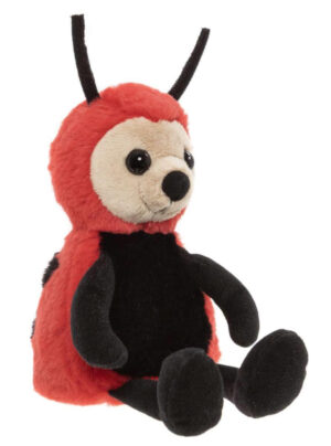 Charlie Bears Bear and Me Leaf Ladybird Red and Black Plush Sitting Soft Toy