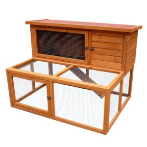 Tiered Hutch with Play Pen | Premium Rabbit Guinea Pig Outdoor Home | L: 126cm x W: 88cm x H: 90cm