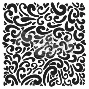 The Crafters Workshop 6x6 Stencil Heart Swirls