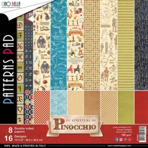 Ciao Bella 12"x12" Patterns Pad Avventure Di Pinocchio