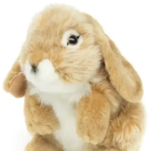 Uni Toys C802431A-BE Lop-Eared Rabbit Beige 18cm Standing Bunny Plush Toy