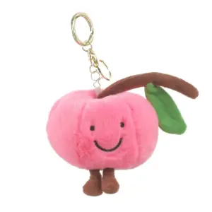 Bessie London CM076 Pink Peach Plush Bag Charm Accessory