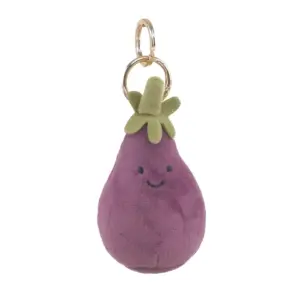 Bessie London CM112 Purple Aubergine Plush Bag Charm Accessory