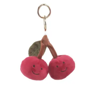 Bessie London CM117 Cherry Plush Bag Charm Accessory